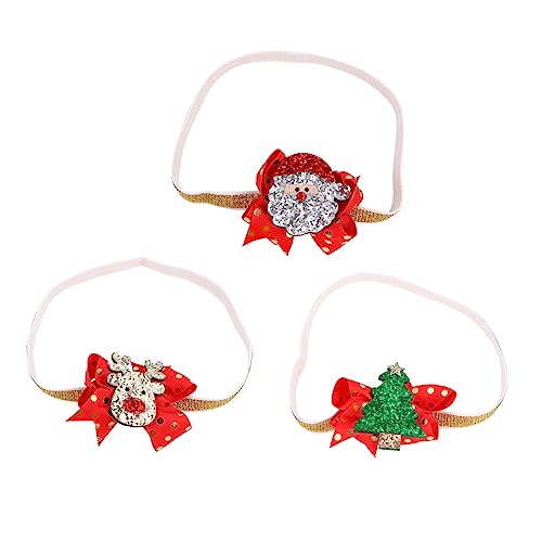 HEMOTON 3 Piezas tocado de navidad diademas coleccionistas diadema de niñas diadema navideña para niñas Diadema de recién nacidos de Navidad diadema para bebé tocado de tela