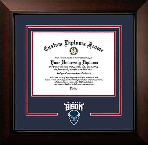 Campus Images Howard University Bisons 11w x 8.5h Legacy Black Cherry Spirit Logo Diploma Frame