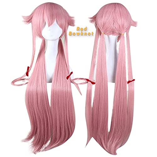 Anogol Hair Cap+Pink Long Straight Anime Game Cosplay Costume Party Full Head Wig Cosplay Wig For Halloween Wigs Women Cosplay Wig For Halloween Costume Party #TOP2