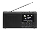 Dynavox DBT200 tragbares, digitales DAB+/UKW Radio, ideal als Küchenradio, Badradio, Büroradio, Werkstattradio, Wecker, BT, TFT-Display, Netz- oder Batterie-Betrieb, 3,5mm Kopfhörer-Anschluss, schwarz