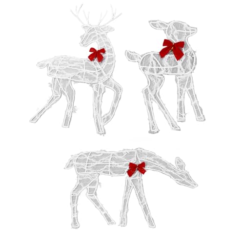Fockety Beleuchtetes Hirsch-Set, 3er-Set...