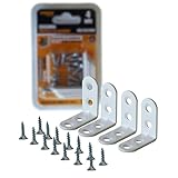 Pack de 4 Escuadras Metalicas - soportes de esquina de 40x40mm con kit de tornillos -Refuerza tus muebles y estantes con estos soportes en ángulo recto para una mayor estabilidad y seguridad (BLANCO)
