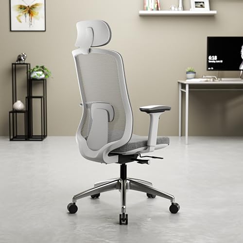 Image of Green Soul Cosmos Pro Premium Office Chair | High Back | Mesh Ergonomic Home Office Desk Chair (Steel Grey) | DIY Installation| 3 Years Warranty