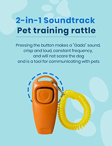 Ahero 2 In 1 Dog Whistle&Clicker, Dog Training Tool Make Dogs Come To You,Stop Barking,Behavior Aids(Orange) #TOP1
