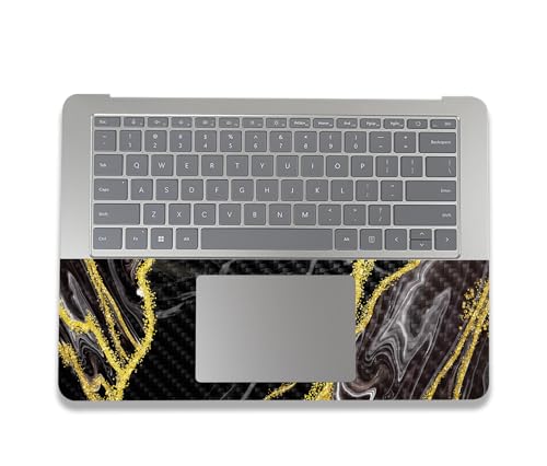 Image of MightySkins Carbon Fiber Skin Compatible with Microsoft Surface Laptop Studio 2 (2023) Full Wrap Kit - Black Marble Glitter | Protective, Durable Textured Carbon Fiber Finish | Made in The USA