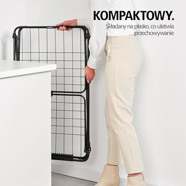 Brabantia Сушилка HangOn 22 м матовый черный вешалка для белья большой вместимости вмещающая содержимое двух стиральных машин складная сушилка для белья подходящая для одежды большого и малого размера без использования прищепок