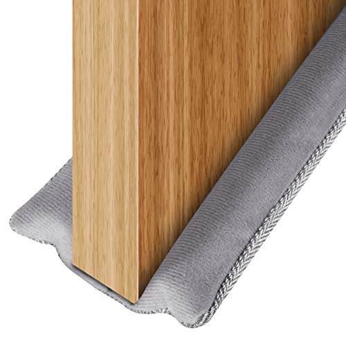 USUKUE Twin Door Draft Stopper, Under Door Bottom Seal Strip Noise Blocker for Door Insulation and Soundproofing, 42 inch Length Adjustable Suitable for Interior Doors Gap Less Than 2 Inch