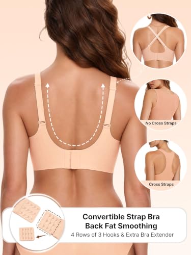 COCOMARTS Jelly Bras for Women No Underwire Seamless Push Up Bra,Skin,L - image 4