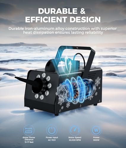 imone 900w snow machine with 9 lights christmas gifthigh output fake snow machine with remotesnow machine indooroutdoor snow making machinesnow maker machinesnowflake machine paradeparty
