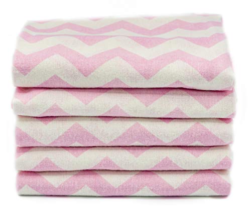 ClevereKids Langes bébé en molton flanelle| Lot de 5 | 70 x 80 cm | coton brossé | certifié Oeko-Tex Standard 100 (ZigZag rose) Cover