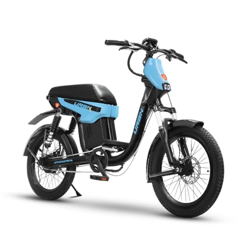 Image of Motovolt URBN E-Moped | Up to 105 km Range (PAS Mode) | 250W BLDC Motor | 36V Removable LFP Battery, 20Ah (IP67) | 120 kg Load Capacity | Spring + Hydraulic Suspension | 20 inch Tyres | Sky Blue