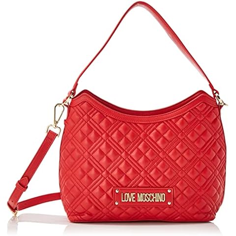 Love Moschino Women's Borsa Quilted Pu Rosso Shoulder Bag, Blue Denim, 24x29x12 Cover