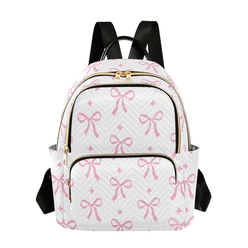 Image of Bow Quilted Backpack Purse for Women Fashion Small Backpack M | Shoulder Bag Travel Casual Daypack