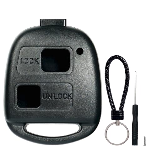 SUPALAND Coque Clé 2 Boutons Compatible pour Toyota Yaris Corolla Avensis RAV4 Celica Camry Echo Prado, TéLéCommande Coque Voiture-sans Lame
