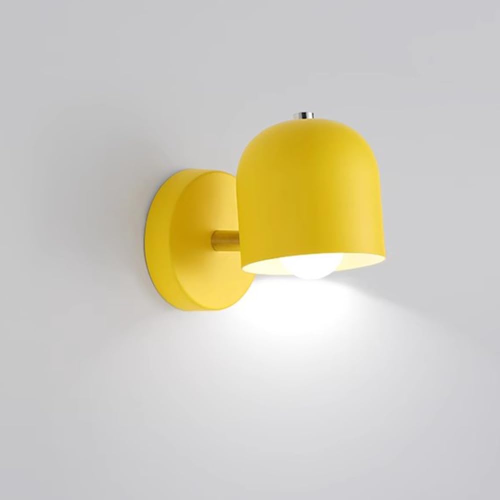 Applique murale rétro I pivotante & orientable I design industriel I vintage I spot mural I E27 Douille (sans ampoules) (Jaune)