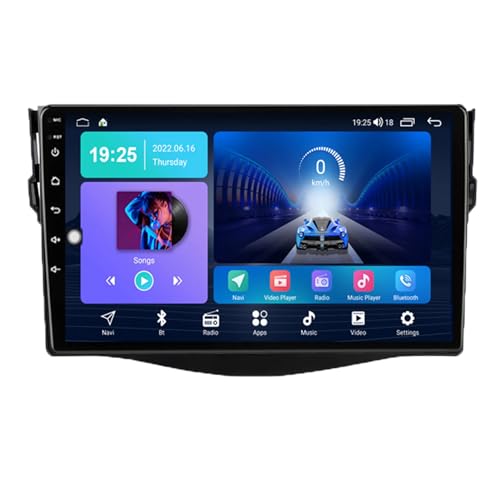 9 Android 14 Radio Estéreo para Coche con Navegación GPS Controles en el Volante/SWC AHD Cámara de marcha atrás Bluetooth Carplay Radio FM WIFI Control por TOYOTA Sienna 2 XL20 2003 2004-2010(B(4G+64G