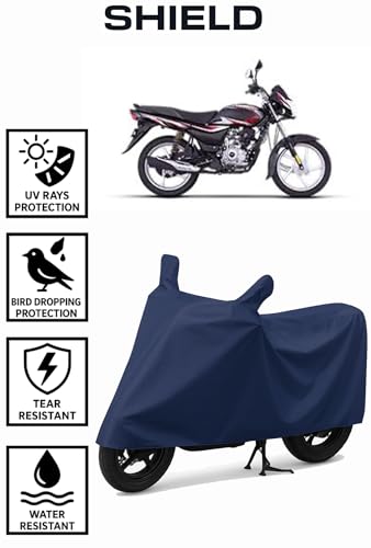 Image of Shield Heavy Duty Bike Cover for Bajaj Platina | All-Season, Tear-Proof Fabric | with Side Mirror Pocket & Buckle Belt | Bajaj Platina Bike Cover