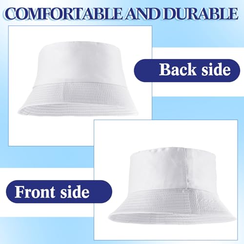 Image of 36 /24 /12 Pcs Bucket Hats for Men Women Bulk Cotton Fishing Cap UV Protection Beach Foldable Solid Color Sun Cap