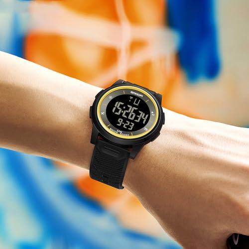 Gosasa Unisex Digital Sports Watch Waterproof 50M Lightweight LED Display Watch with Alarm, Stopwatch, Date & Week Display – Shockproof TPU Strap, 1.77" Dial, 0.086 lbs3