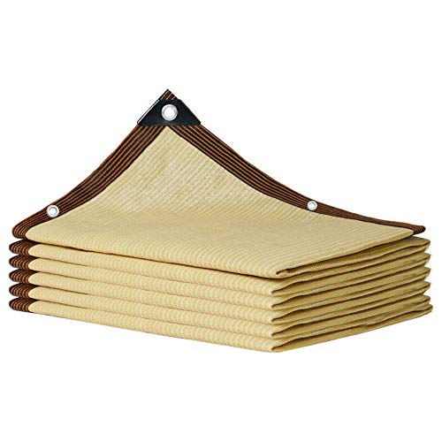 LLDSB026 Sonnenschutznetz 90% Schattennetz mit Ösen, Beige Schatten Tuch für Garten/Terrasse/Pergola, Outdoor Gewächshaus Pflanzen Abdeckung, Rechteck Sonnenschirm Segel (5 * 5m/16.4 * 16.4ft)