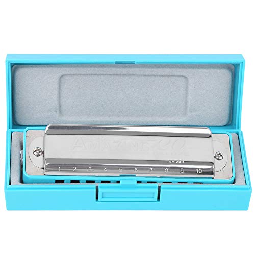 Harmonica pour la bouche avec 10 trous pour les débutants (bleu) - Les Beatles, Paul McCartney, John Lennon, RIngo Starr, George Harrison Harmonica pour la bouche avec 10 trous pour les débutants (bleu) – Image 4