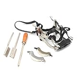 AAProTools Equine Horse Dental Mouth Gag Speculum with Floats Stainless Steel with Leather Straps Series 2000 Millenium Dentistry Veterinary BITS Cups Upper Lower Jaws