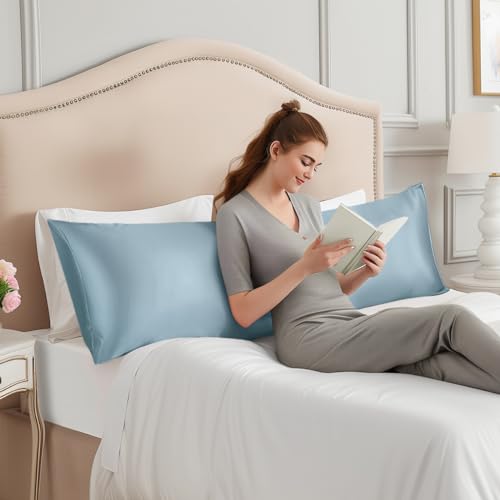 Image of INFIIXSO Silk Pillowcase Airy Blue 20 inchx54 inch