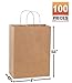 QUIDDITY WARE Paper Bags with Handles Bulk-8x4.5x10.5-[300 Bags]. For Gift Bags, Wedding Bags, Party Bags, Shopping Bags, Kraft Bags, Brown Retail Bags (Brown)