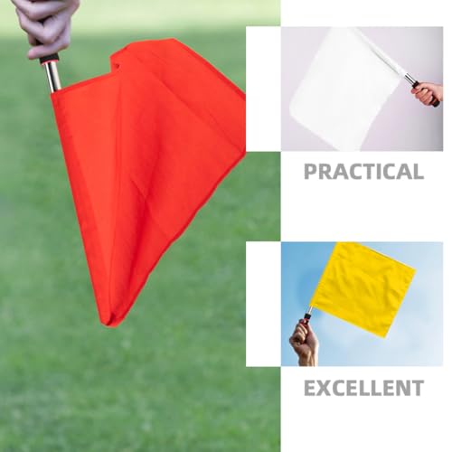 Abaodam Referee Flags 5Pcs Set Red and White Handheld Commanding Flags for Soccer and Outdoor Sports Competition for Sports Officiating and Coaching - Thumbnail 4