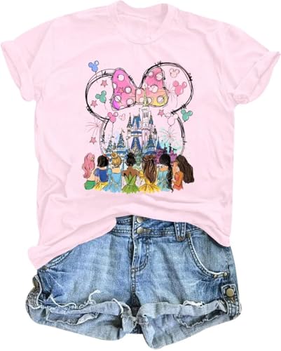 Magic Kingdom Shirts Women Castle T Shirts Princess Castle Tops Funny Family Vacation Trip Tee Casual Holiday Top