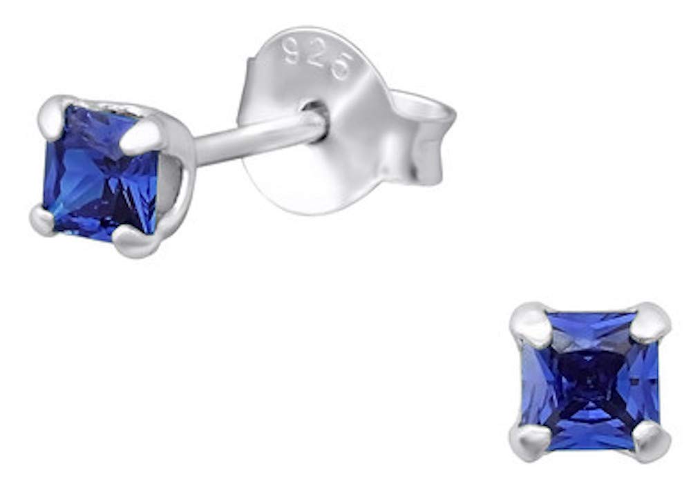 Aww So Cute925 Sterling Silver Hypoallergenic Square Stud Earrings for Babies, Kids & Girls | Rakhi Gift/Birthday Gift | Comes in a Gift Box | 925 Stamped with Certificate of Authenticity | ER1345