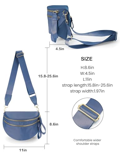 Image of FEIBOON Spacious Nylon Crossbody Bag Bum Bag Handbags Wallets Purses Trendy Shoulder Bag for Women