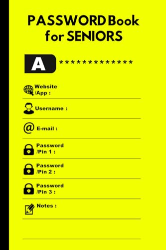 Password Book For Seniors: Small password log book and internet password organizer size 4x6