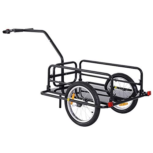 Folding Bike Cargo Trailer Cart with Seat Post Hitch - Black