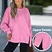 bawilom Oversized Sweatshirt for Women Crewneck Fashion Long Sleeve Loose Side Slit Lightweight Sweater Fall Pullover Tops Pink