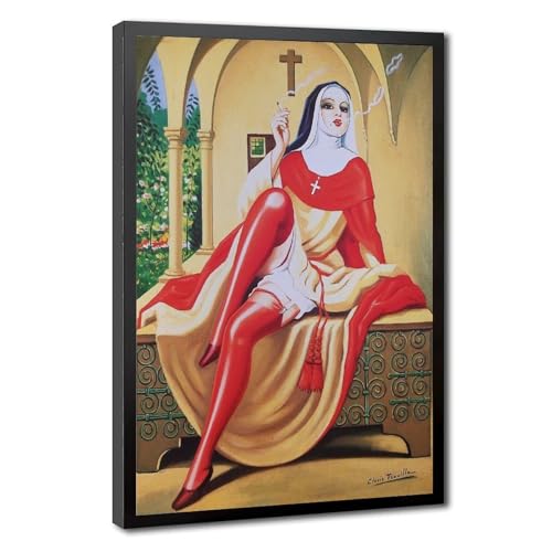 Poster Clovis Trouille Italian Nonne pour raviver un mur blanc terne