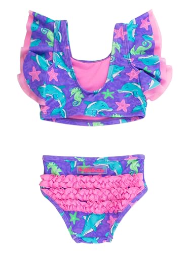Image of RuffleButts Baby /Toddler Girls UPF50+ Waterfall Tankini Two Piece Swimsuit