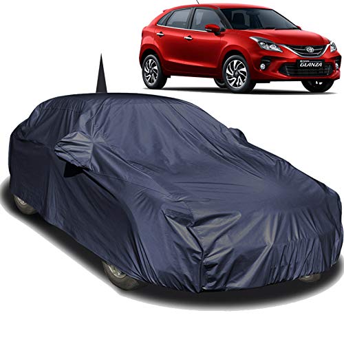 Image of Autofact Car Body Cover Compatible for Toyota Glanza with Mirror and Antenna Pockets (Navy Blue)