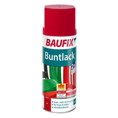 BAUFIX 800830901 Spray de Pintura de Color, Rojo Brillante