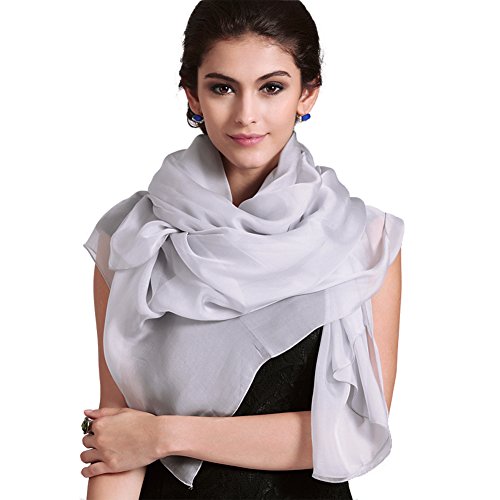 LoveSilk Women's 100% Silk Chiffon Long Scarf Scarves