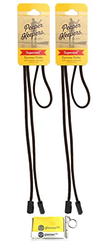 Peeper Keepers Eyeglass Retainer | Supercord | Eyeglass Holder | Brown, 2pk |