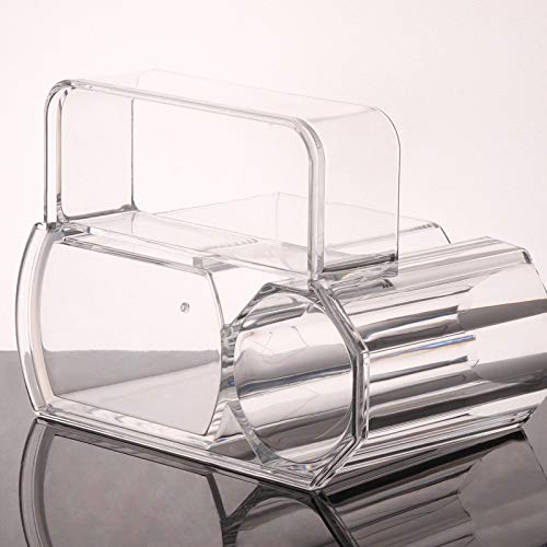 Image of Tbestmax Clear Makeup Brush Holder, 3-Compartment Different Size Cosmetics Organizer Storage