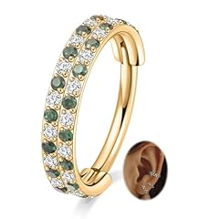 Green CZ+Clear CZ,Gold
