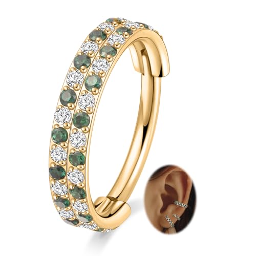 PEAKLINK Double Nose Hoop Ring Surgical Steel Cartilage Earring Helix