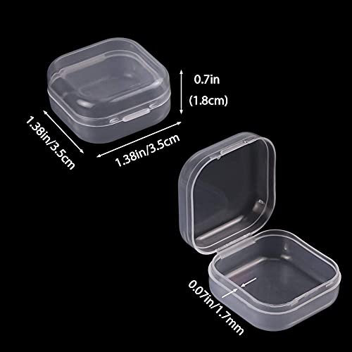 Image of DUOFIRE Small Containers with Lids 24 Packs Plastic Box Clear Small Storage Containers Bead Organizer for Beads, Crafts, Jewelry, Items (1.38x1.38x0.7 Inches)