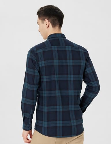 Image of Peter England Men's Checkered Cotton Shirt | Smart Casual | Full Sleeves