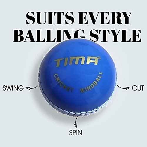 Image of TIMA Synthetic Cricket Ball Poly Hard Cricket Balls - Indoor & Outdoor Training Cricket Ball for Coaching Practice (Blue Pack of 2)