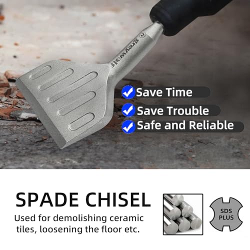 Greywolf SDS Plus Chisel Drill Bit, 3 Inch 20° Crank Angle Wide Bend Chisel, 40CrMo Alloy Floor Scraper, Tile Removal for SDS Plus Rotary Hammer Drill Attachment 6 Greywolf SDS Plus Chisel Drill Bit, 3 Inch 20° Crank Angle Wide Bend Chisel, 40CrMo Alloy Floor Scraper, Tile Removal for SDS Plus Rotary Hammer Drill Attachment - Image 6