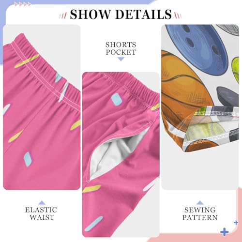 Boys Pj Pants Pink Ice Cream Ball Soft Kids Joggers Long Lounge Bottoms with Elastic Waist & Pockets 6-14 Years4