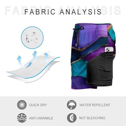 Pantalones cortos de playa de diseño abstracto con cordón elástico para hombre 7